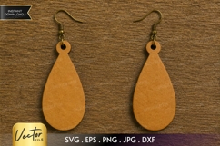 Solid Teardrop Earrings SVG | Laser Cut Jewelry Product Image 1