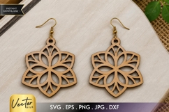 Floral Mandala Earrings SVG | Laser Cut Jewelry Product Image 1
