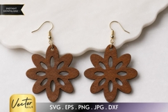 Floral Daisy Earrings SVG | Laser Cut Jewelry Product Image 1