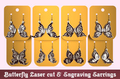 Intricate Butterfly Earrings Design | Laser Cutting Jewelry Product Image 1