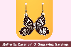 Butterfly Outline Earrings SVG | Simple Laser Cut File Product Image 1