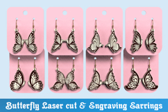 Bundle Butterfly Earrings SVG | Laser Cut Floral Jewelry Product Image 1