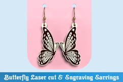 Intricate Butterfly Earrings Design | Laser Cutting Jewelry Product Image 1