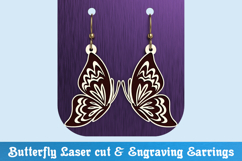 Butterfly Earrings SVG | CNC Laser Cutting Jewelry Pattern Product Image 1