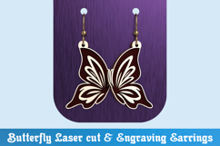 Butterfly Earrings SVG | CNC Laser Cutting Jewelry Pattern Product Image 1