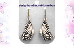 Delicate Butterfly Earrings SVG | Laser Engraving Jewelry Product Image 1