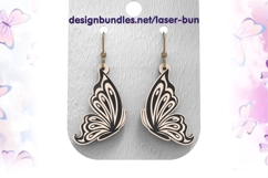 Intricate Butterfly Earrings for Laser Cutting | SVG DXF AI Product Image 1
