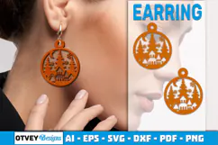 Earring Christmas Scene Lasercut Product Image 2