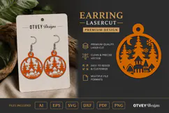 Earring Christmas Scene Lasercut Product Image 1
