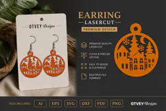 Earring Christmas Scene Lasercut Product Image 2