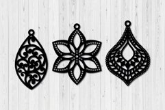 Floral Earring Template SVG Ai PDF Laser Cut File Bundle Product Image 3