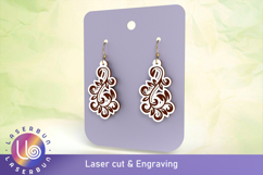 Elegant Paisley Earrings SVG | Laser Cut Files Product Image 1