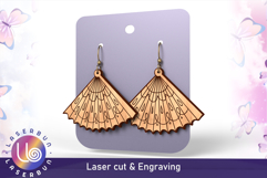 Fan Earrings SVG | Floral Laser Cut Earring Design Product Image 1