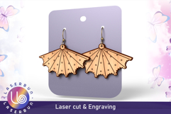 Layered Fan Earrings SVG | Laser Cut Floral Jewelry Product Image 1