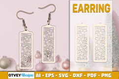Flowers Earring Laser Cut Product Image 1