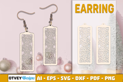 Flowers Earring Laser Cut Product Image 2