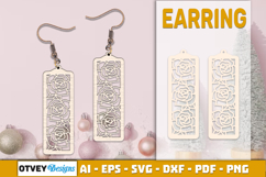 Flowers Earring Laser Cut Product Image 1