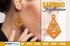Halloween Earrings Lasercut | Halloween Jewelry Template Product Image 2