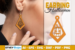 Halloween Earrings Lasercut | Halloween Jewelry Template Product Image 2