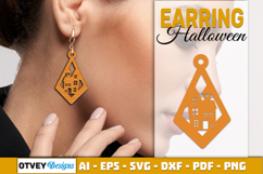 Halloween Earrings Lasercut | Halloween Jewelry Template Product Image 2