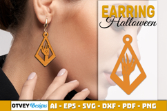 Halloween Earrings Lasercut | Halloween Jewelry Template Product Image 2