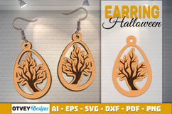 Halloween Earrings Lasercut | Halloween Jewelry Template Product Image 1