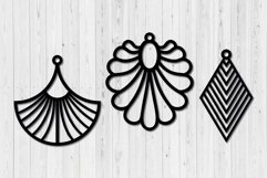 Floral Earring Template SVG Ai PDF Laser Cut File Bundle Product Image 4