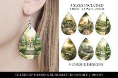 Secret Garden Teardrop Earring Sublimation Designs Product Image 1