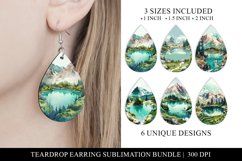 Lake Teardrop Earring Sublimation Designs Product Image 1