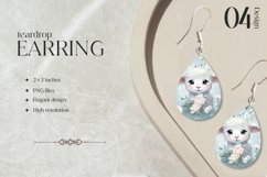Baby animals Teardrop Earring Sublimation Design Product Image 1