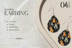 Violin Teardrop Earring Sublimation Design Product Image 1