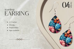 Butterflies Teardrop Earring Sublimation Design Product Image 1