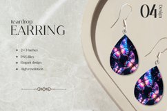 Holographic butterflies Teardrop Earring Sublimation Design Product Image 1