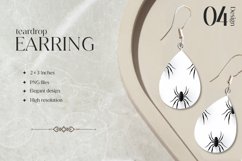 Minimal Spider Teardrop Earring Sublimation Design Product Image 1