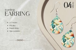 Art Nouveau Teardrop Earring Sublimation Design Product Image 1