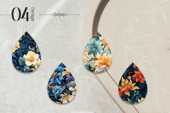 intertwining flowers Teardrop Earring Sublimation Design Product Image 2