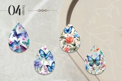Watercolor butterflies Teardrop Earring Sublimation Design Product Image 2