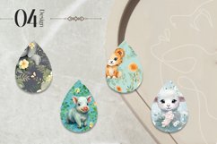 Baby animals Teardrop Earring Sublimation Design Product Image 2