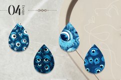 Creepy Eyes Teardrop Earring Sublimation Design Product Image 2