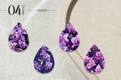 Orchid FlowerTeardrop Earring Sublimation Design Product Image 2