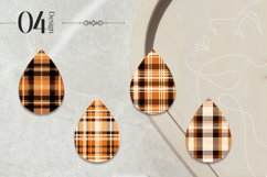 Fall Plaid Teardrop Earring Sublimation Design Product Image 2