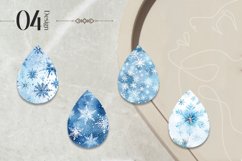 Snowflakes Teardrop Earring Sublimation Design Product Image 2