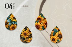 Sunflower Teardrop Earring Sublimation Design Product Image 2