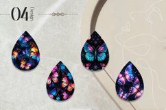 Holographic butterflies Teardrop Earring Sublimation Design Product Image 2