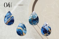 Blue Marble Teardrop Earring Sublimation Design Product Image 2