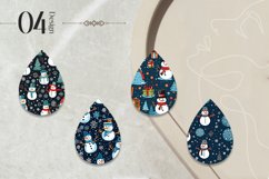 Snow ManTeardrop Earring Sublimation Design Product Image 2