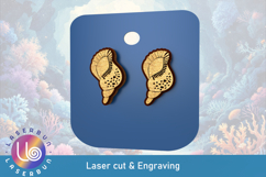 Seashell Stud Earrings SVG | Laser Engraving Files Product Image 1