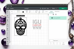 Halloween Earrings SVG. Laser cut Skull Earrings Silhouette Product Image 2