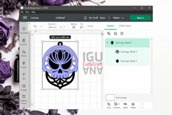 3d Halloween Earrings SVG. Wood Jewelry Skull hanger pendant Product Image 2