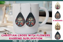 Christian Faith Teardrop Earrings Sublimation Design Product Image 1